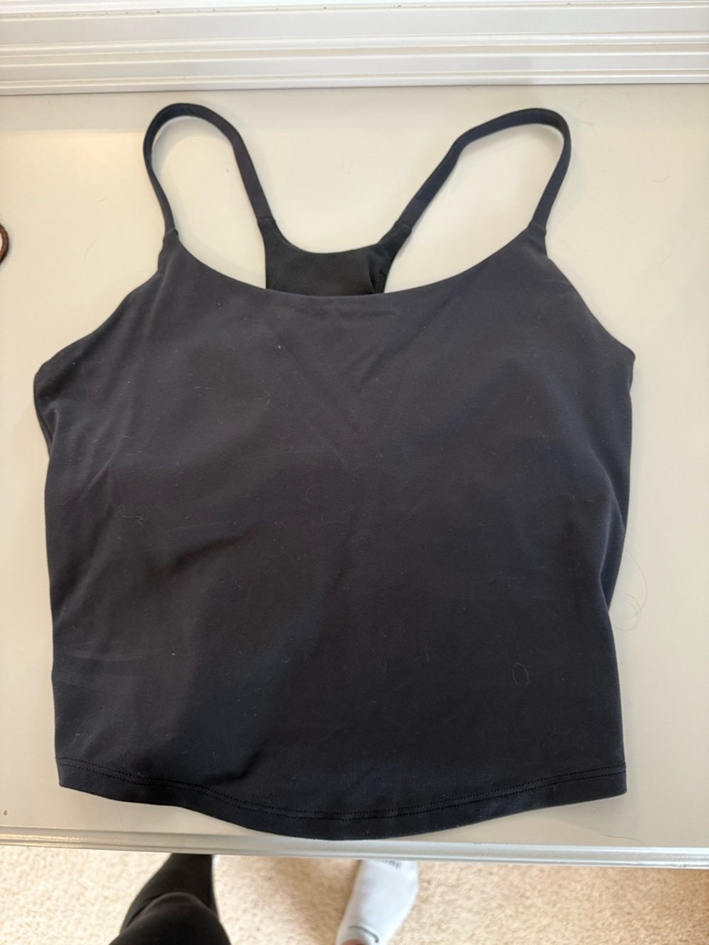 a new day Black Spaghetti Strap Cropped Tank